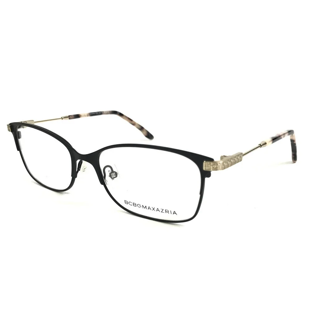 BCBGMAXAZRIA Eyeglasses Frames ANITA BLACK Matte Satin Tortoise 52-16-130